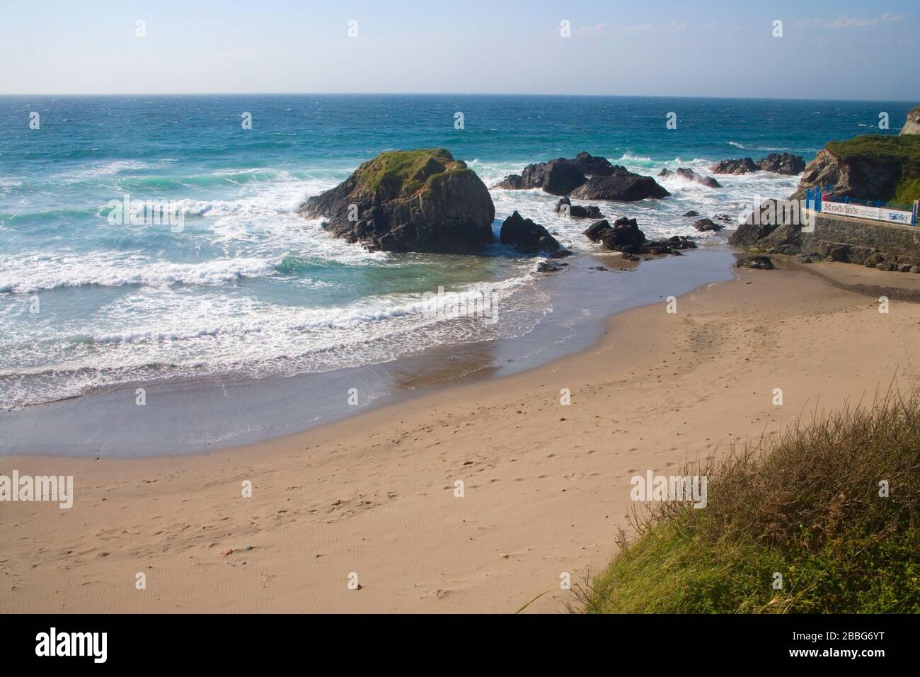 the fine beach at kennack sands on the lizard in south cornwall Stock Photo