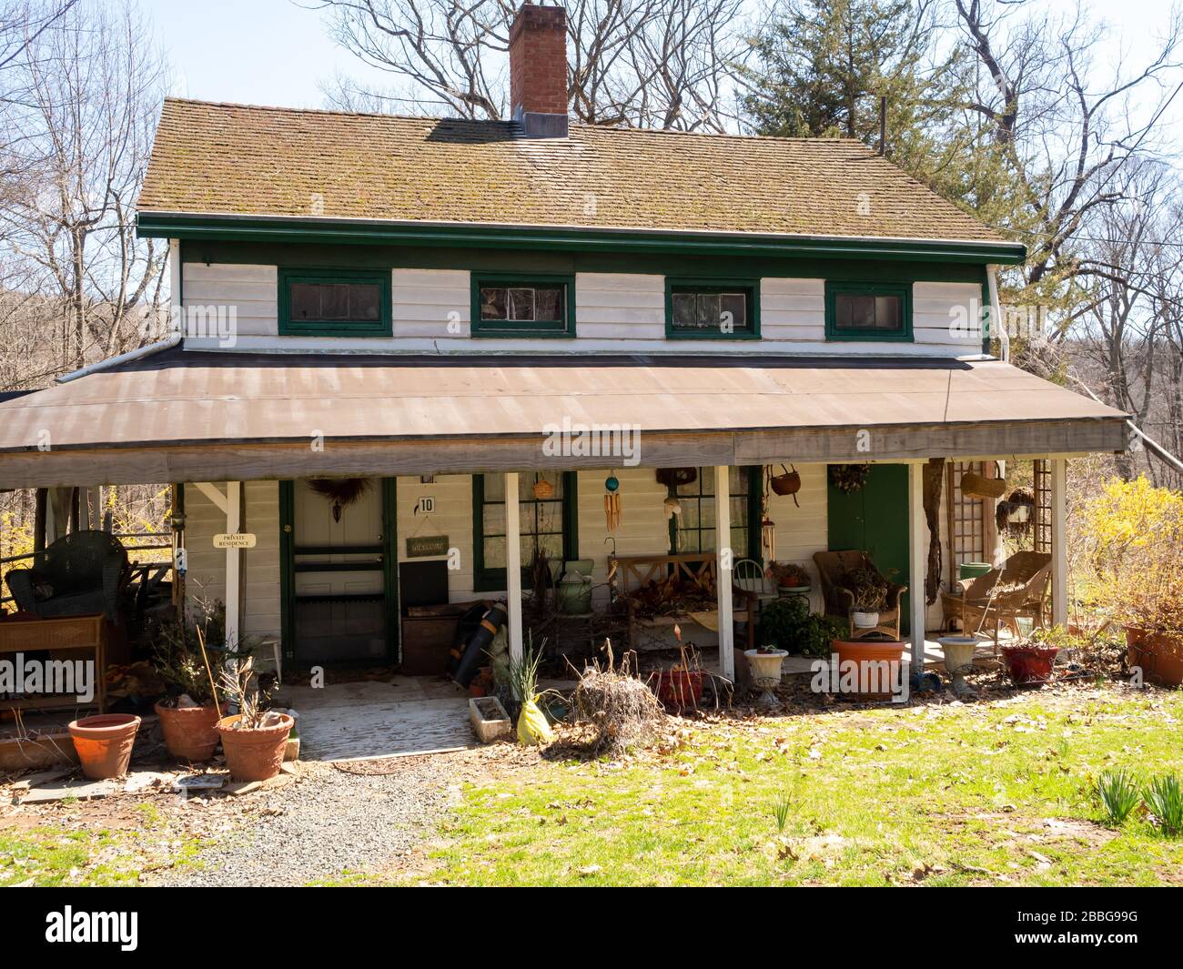decaying house in the historical semiabandoned village of Feltville