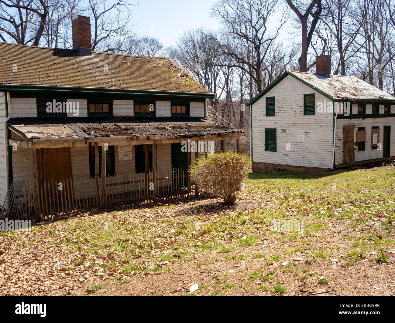 decaying house in the historical semiabandoned village of Feltville