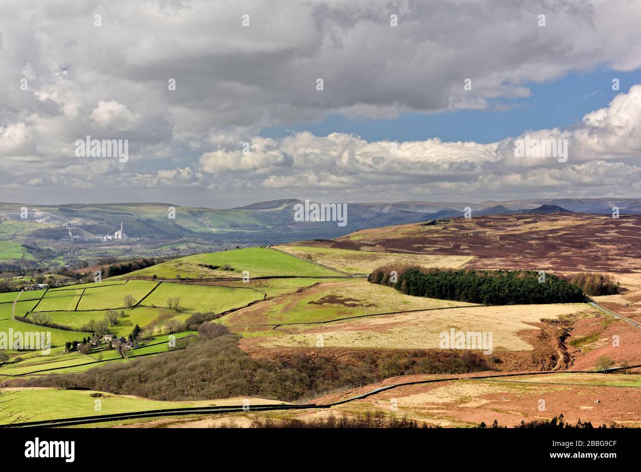 Hope valley landscape,Hathersage,Peak district national park,Derbyshire,England,UK Stock Photo