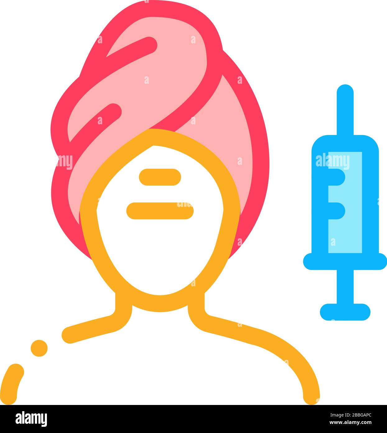 injection into problem areas of face icon vector outline illustration ...