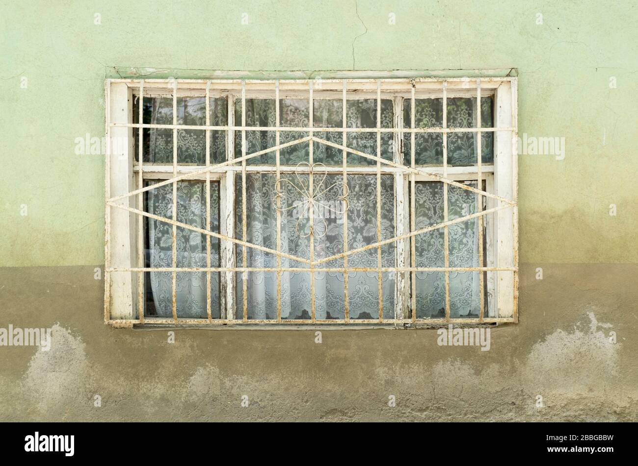 this is a regular window in a village. There is no special features for ...