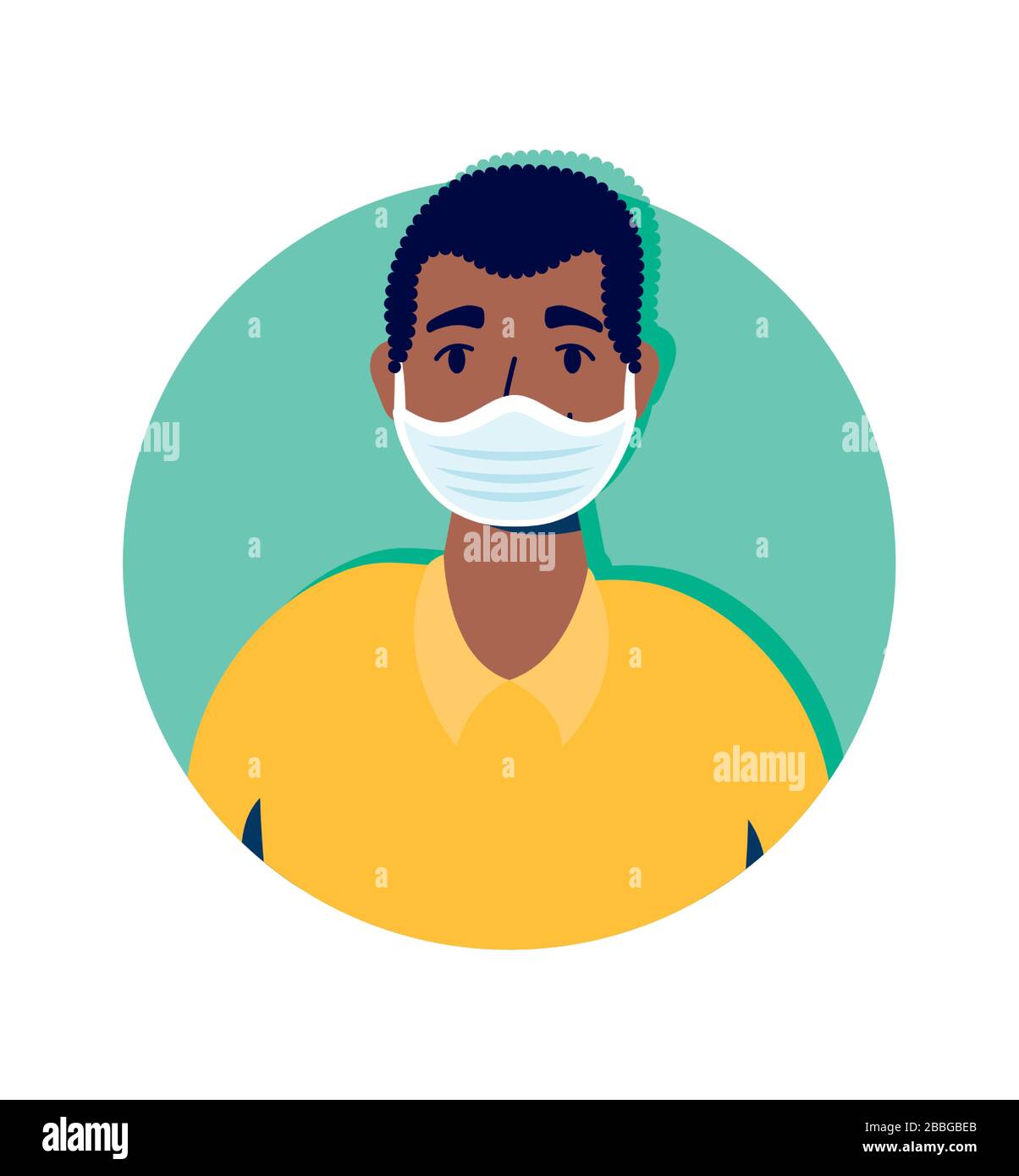 afro man using face mask character Stock Vector Image & Art - Alamy