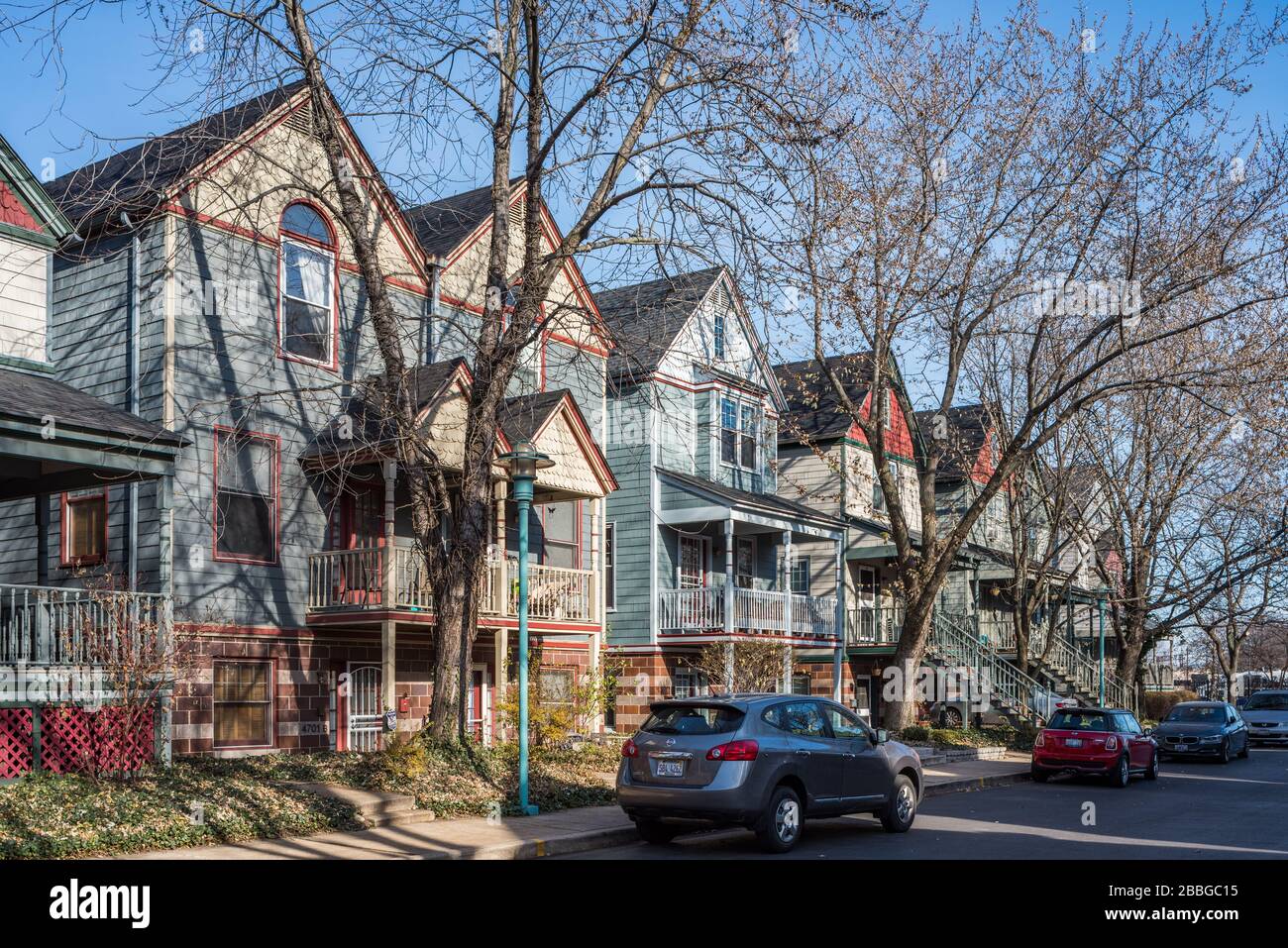 Post modern townhouses in Hyde Park designed by David Swan Stock Photo