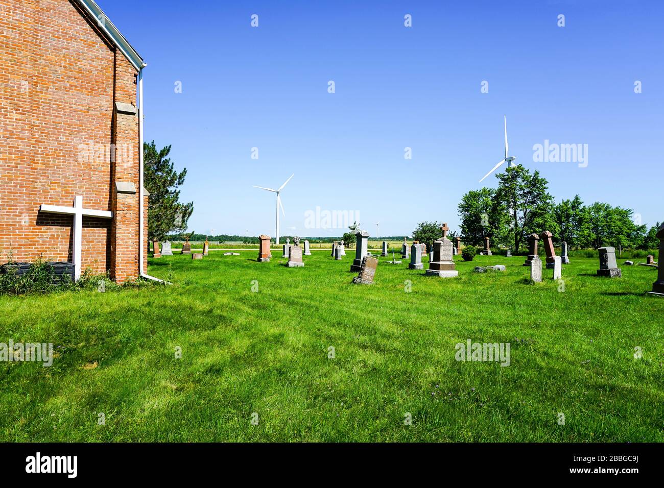 Windmills or Wind turbines near Shelburne and Singhampton, Ontario