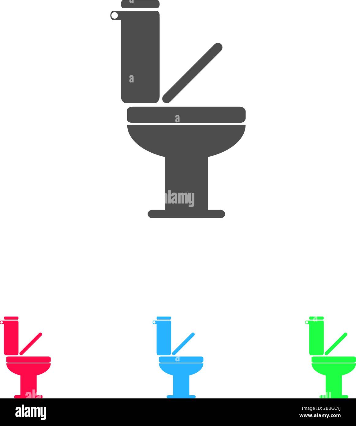 Toilet icon flat. Color pictogram on white background. Vector ...