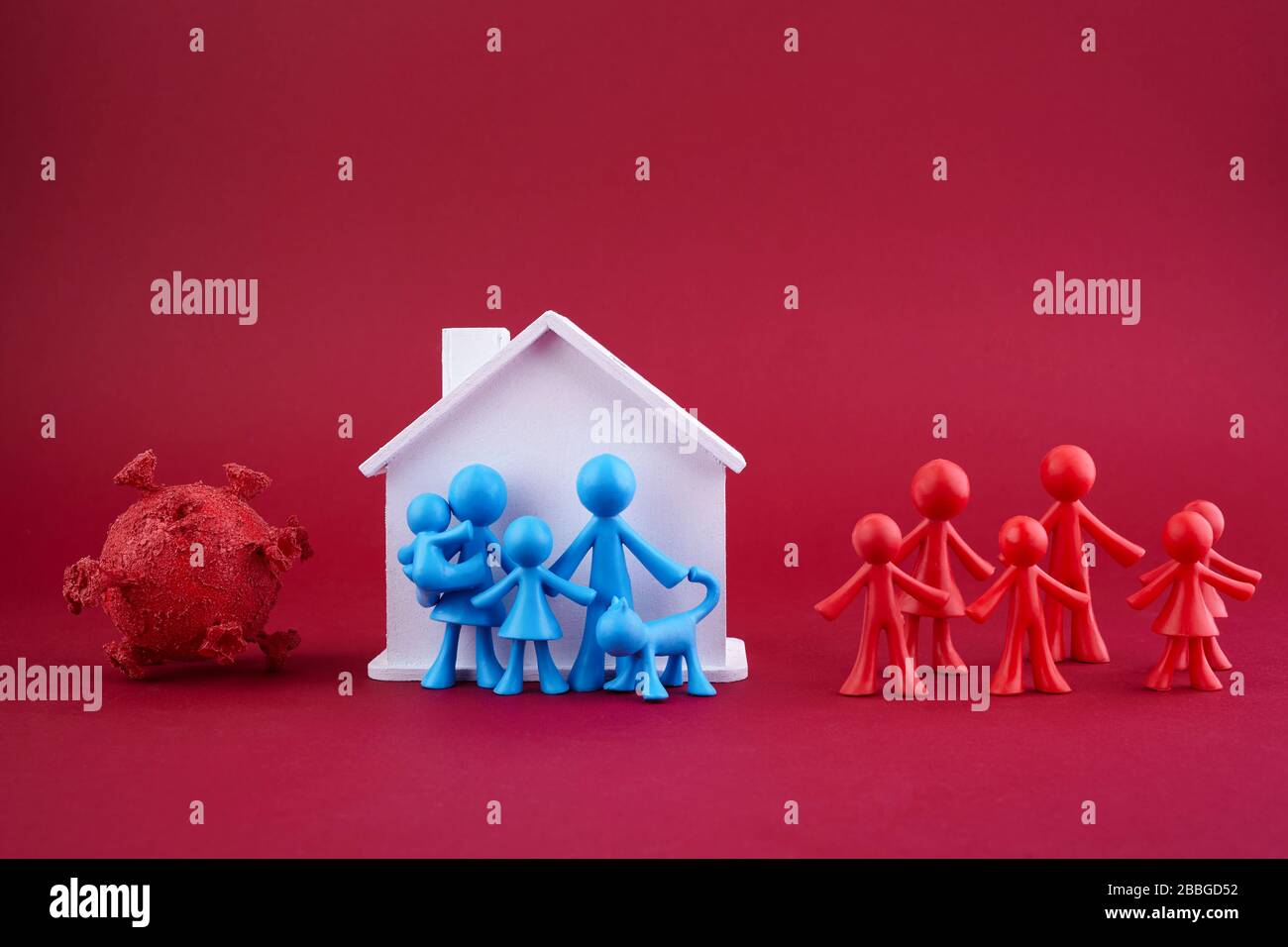 Stay home concept. Home quarantine. Coronavirus outbreak concept. Coronavirus pandemic. Family concept. Stock Photo
