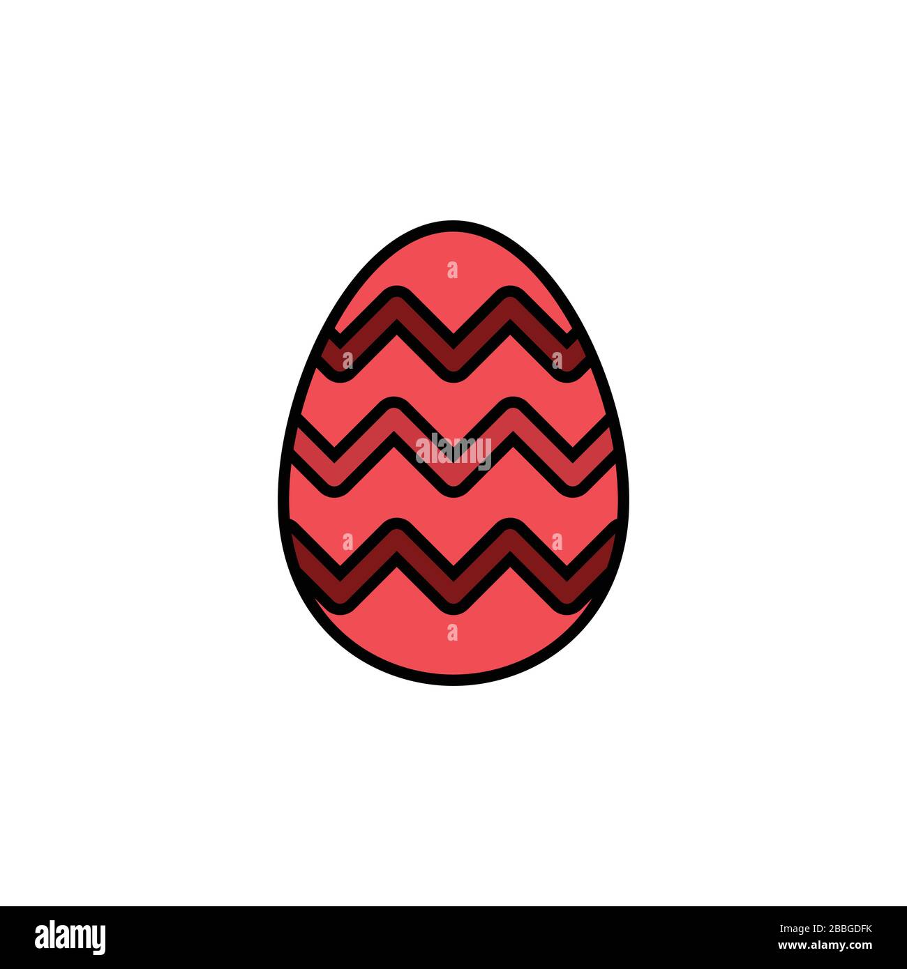 Easter egg. Filled color icon. Isolated celebration vector illustration Stock Vector