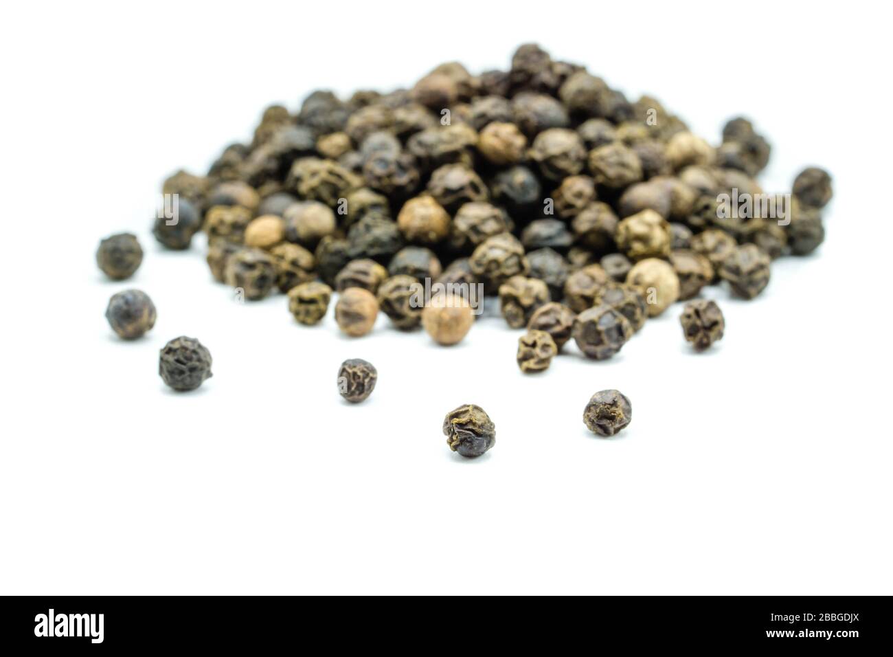 Peppercorns isolated on white background Stock Photo