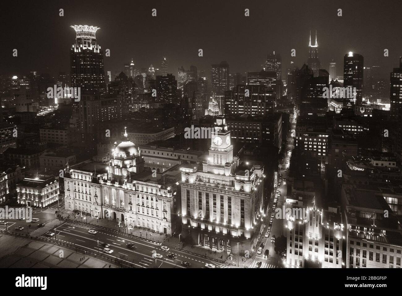 Shanghai waterfront from above hi-res stock photography and images - Alamy