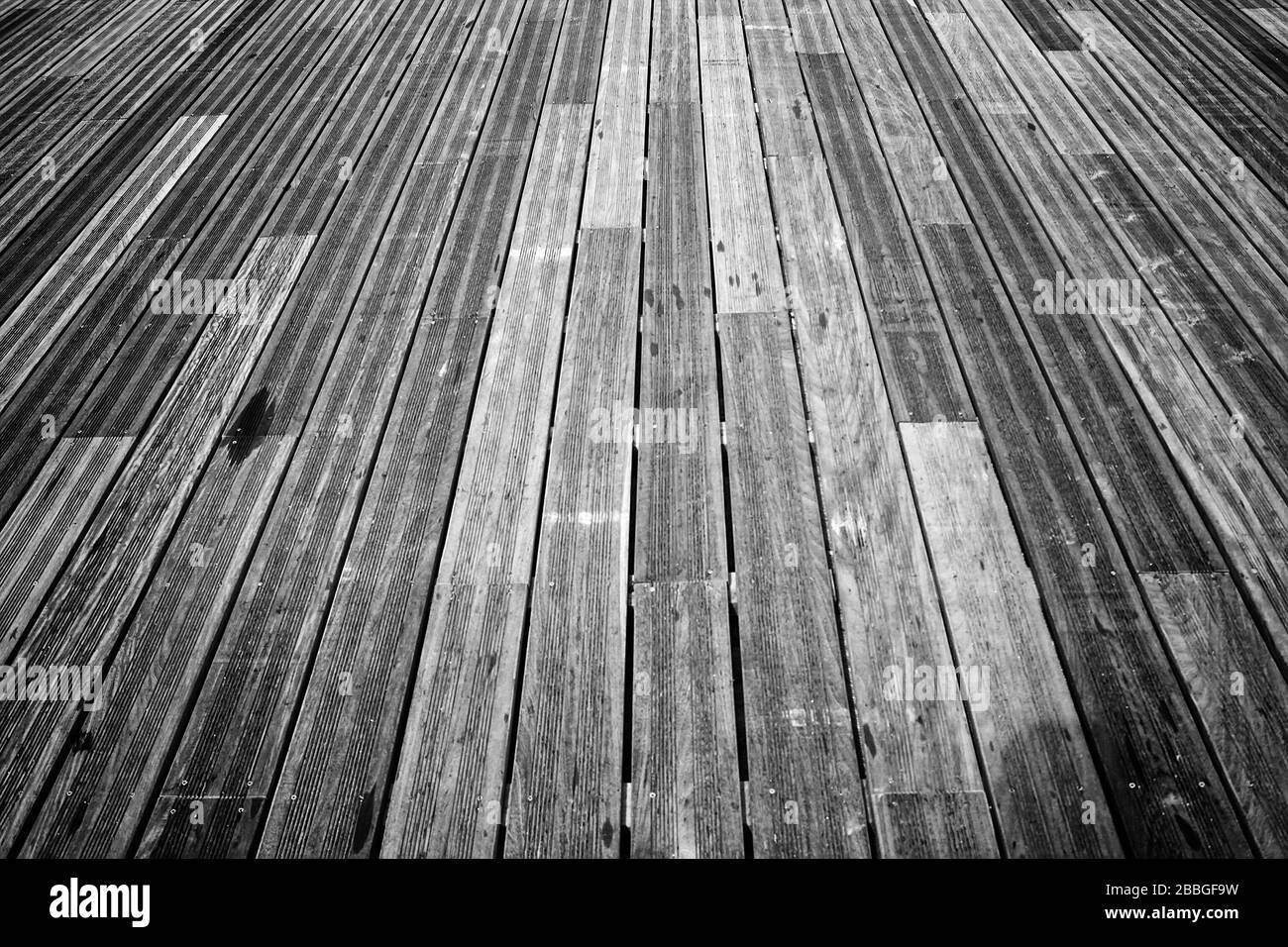 Floor boards brown wood in urban street, construction and architecture
