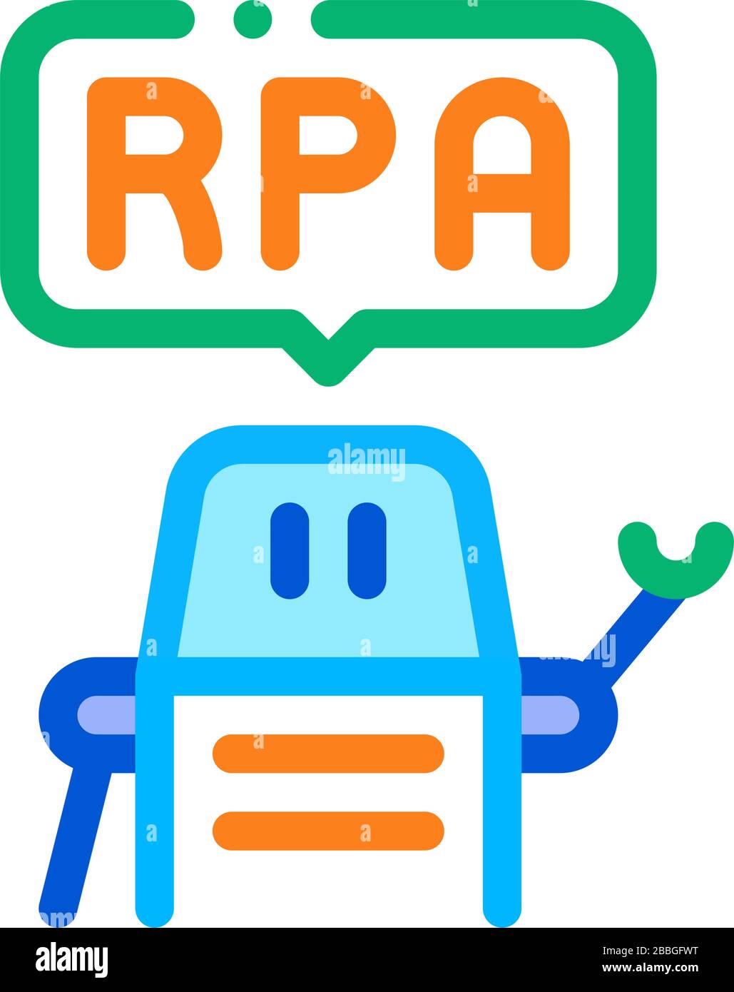 process automation robot icon vector outline illustration Stock Vector ...