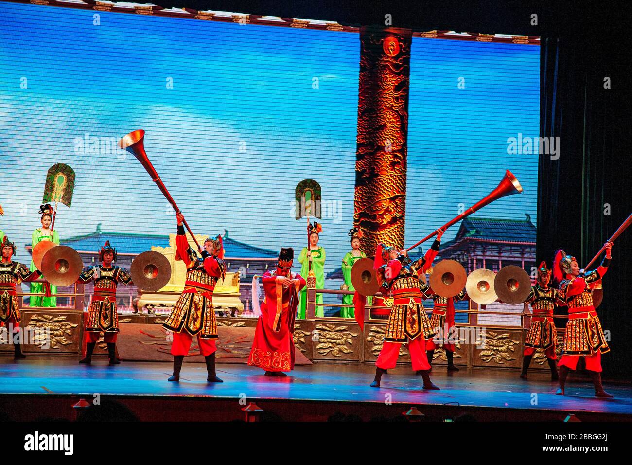 Musicians performing with traditional Chinese instruments on stage at ...