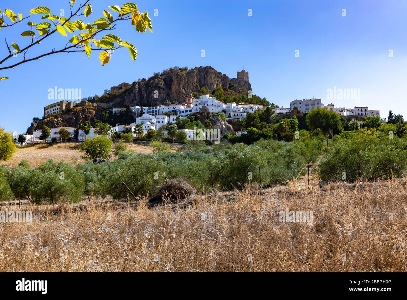 Zahara de la Sierra in the Sierra de Grazalema, one of the famous white ...
