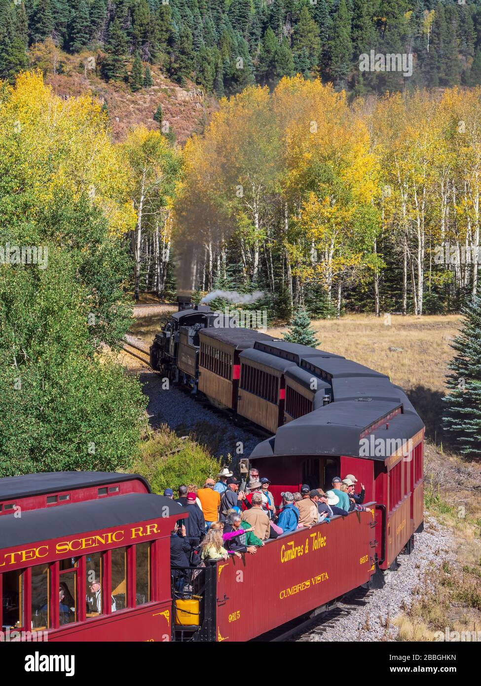 Train east of Chama, Cumbres & Toltec Scenic Railroad between Chama