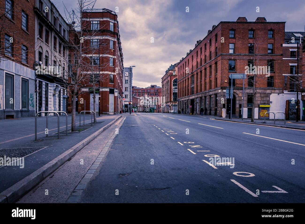 Northern Quarter, Manchester, UK. Empty streets during Coronavirus outbreak, March 2020. Stock Photo