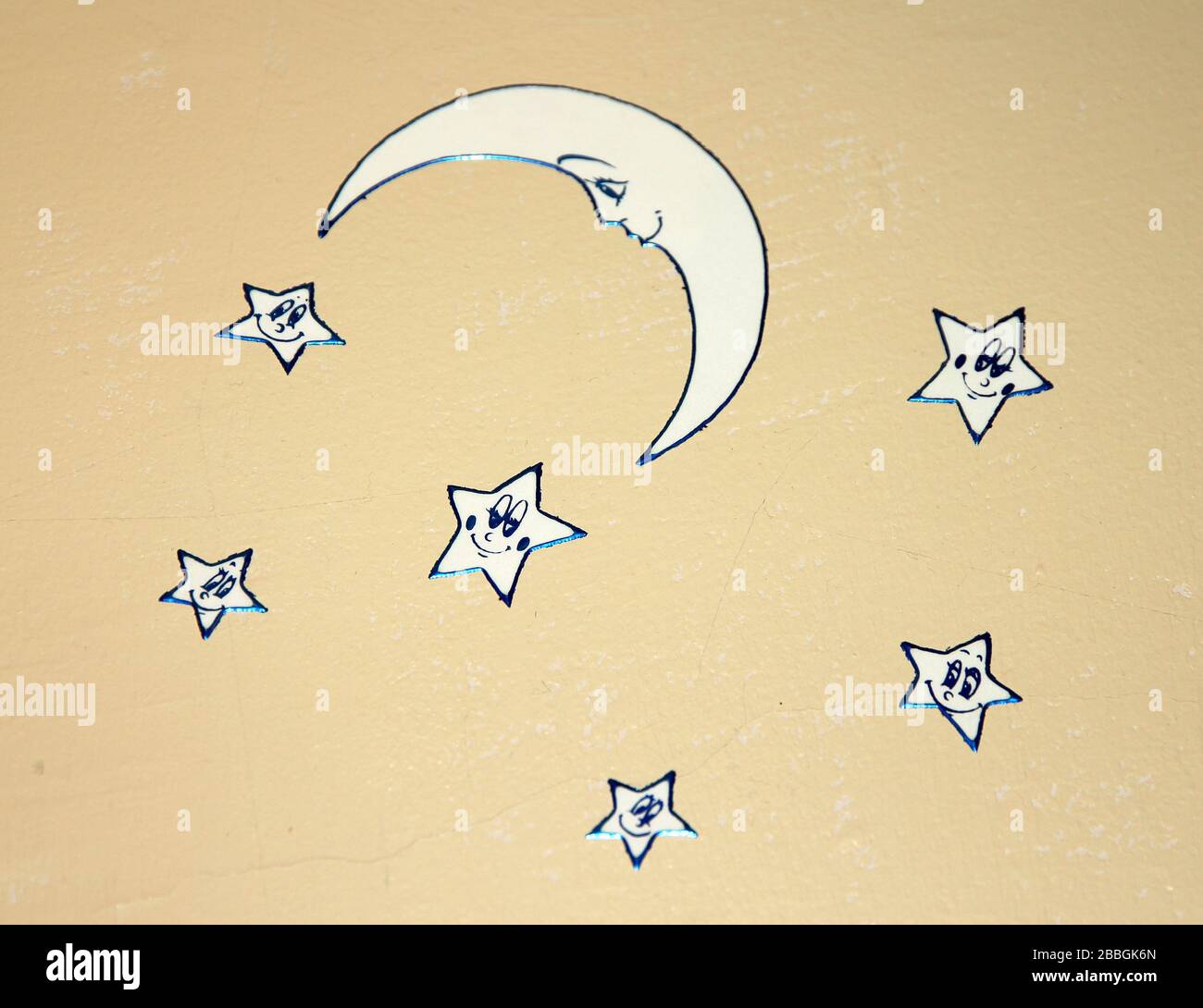 moon and stars stickers Stock Photo Alamy