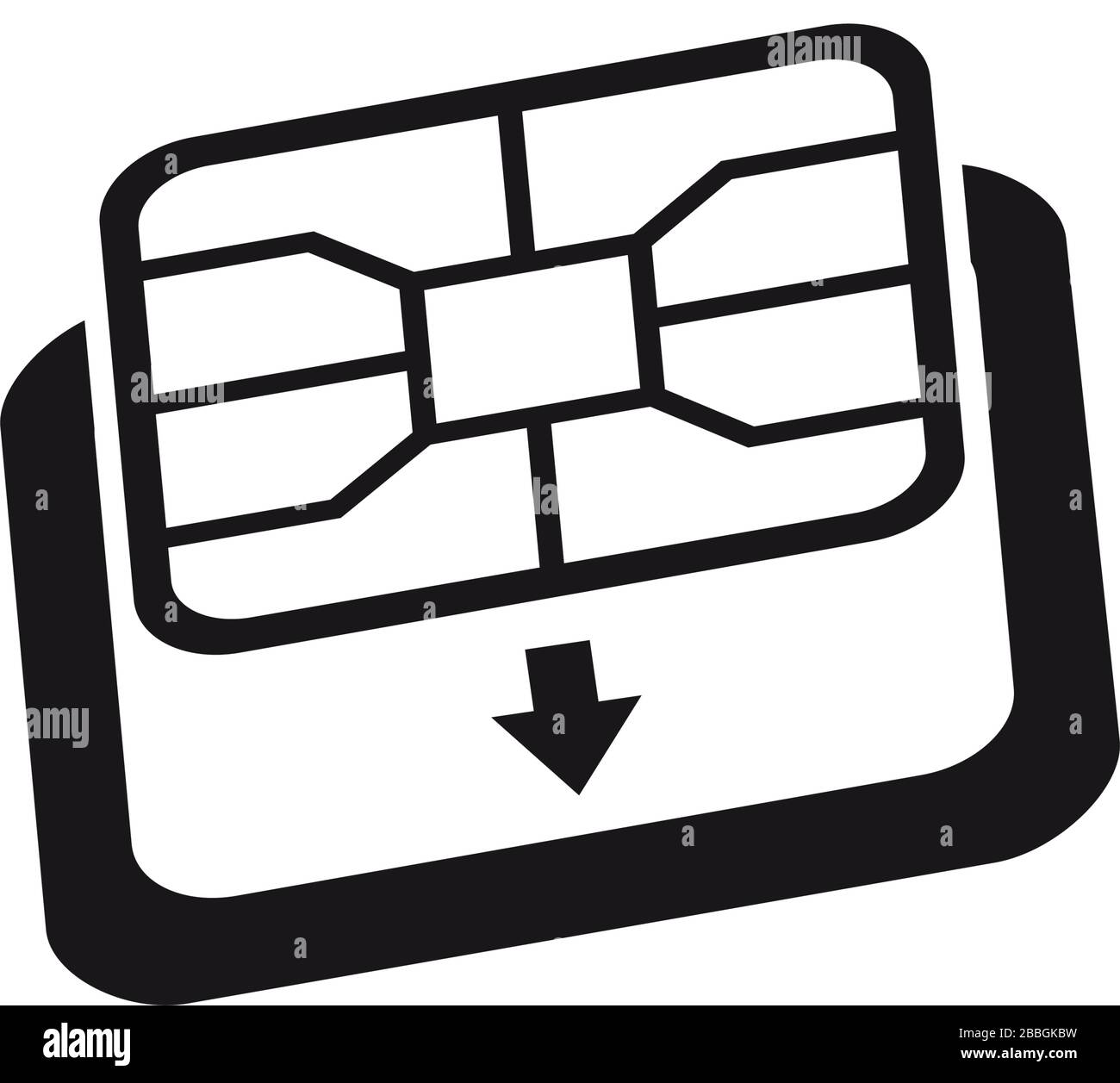 eSIM to Nano SIM card adapter icon. Phone simcard converter symbol