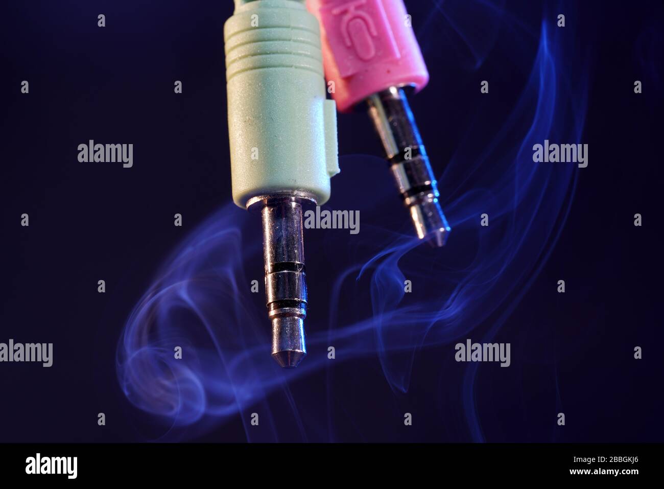Electric wires with smoke photographed in the studio Stock Photo Alamy