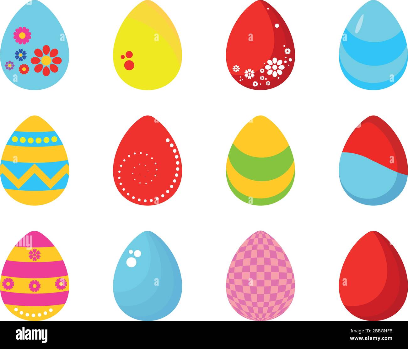 Colorful Easter eggs illustration (vector) Stock Vector