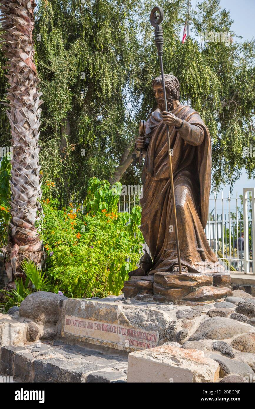 Gardens at the Biblical site of Capernaum, Galilee, Middle East Stock