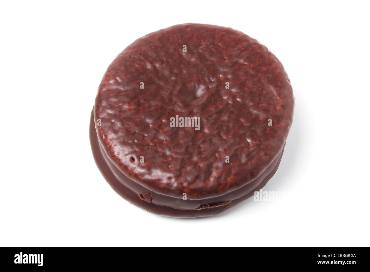 Chocolate cake on white background Stock Photo