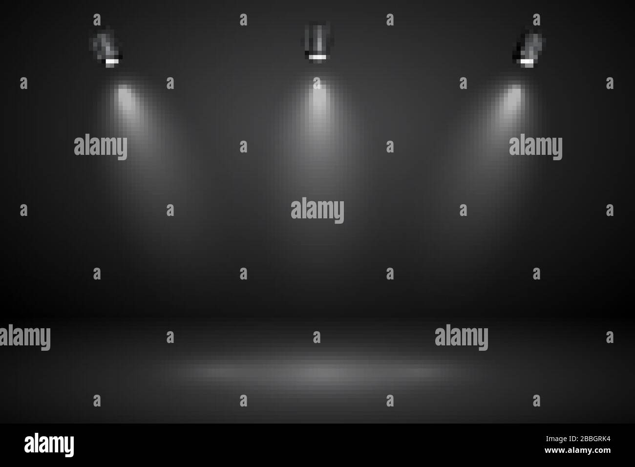 Empty gray studio abstract background with spotlights. Product showcase ...