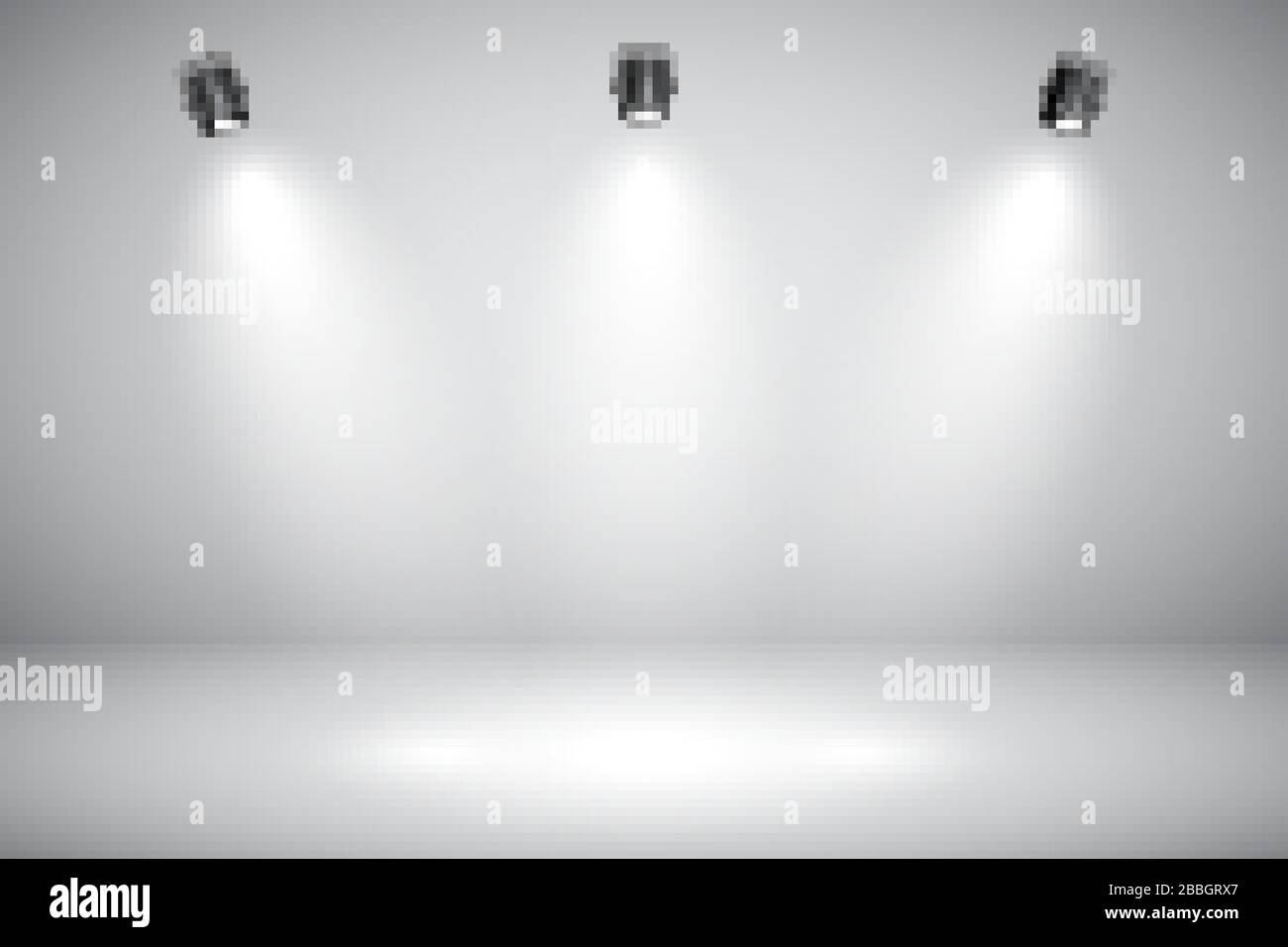 Empty gray studio abstract background with spotlights. Product showcase ...
