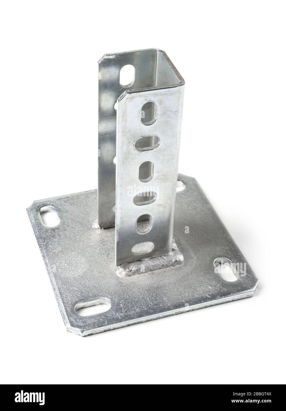 Welded galvanized metal rack for attaching the supporting structures to the ceiling and floor Stock Photo