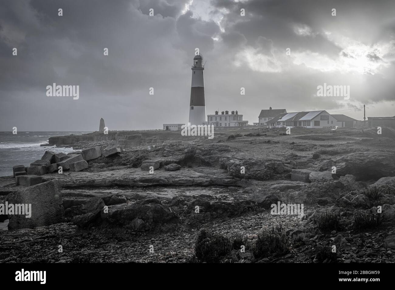 UK, England, Dorset, Portland Bill, Portland Bill Lighthouse Stock Photo