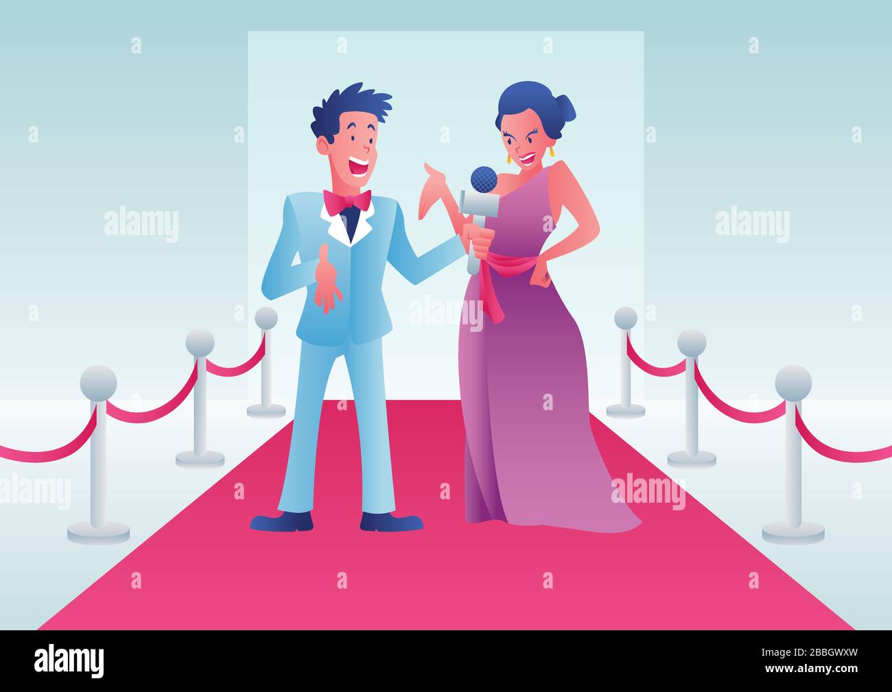 Red Carpet Interview Stock Vector