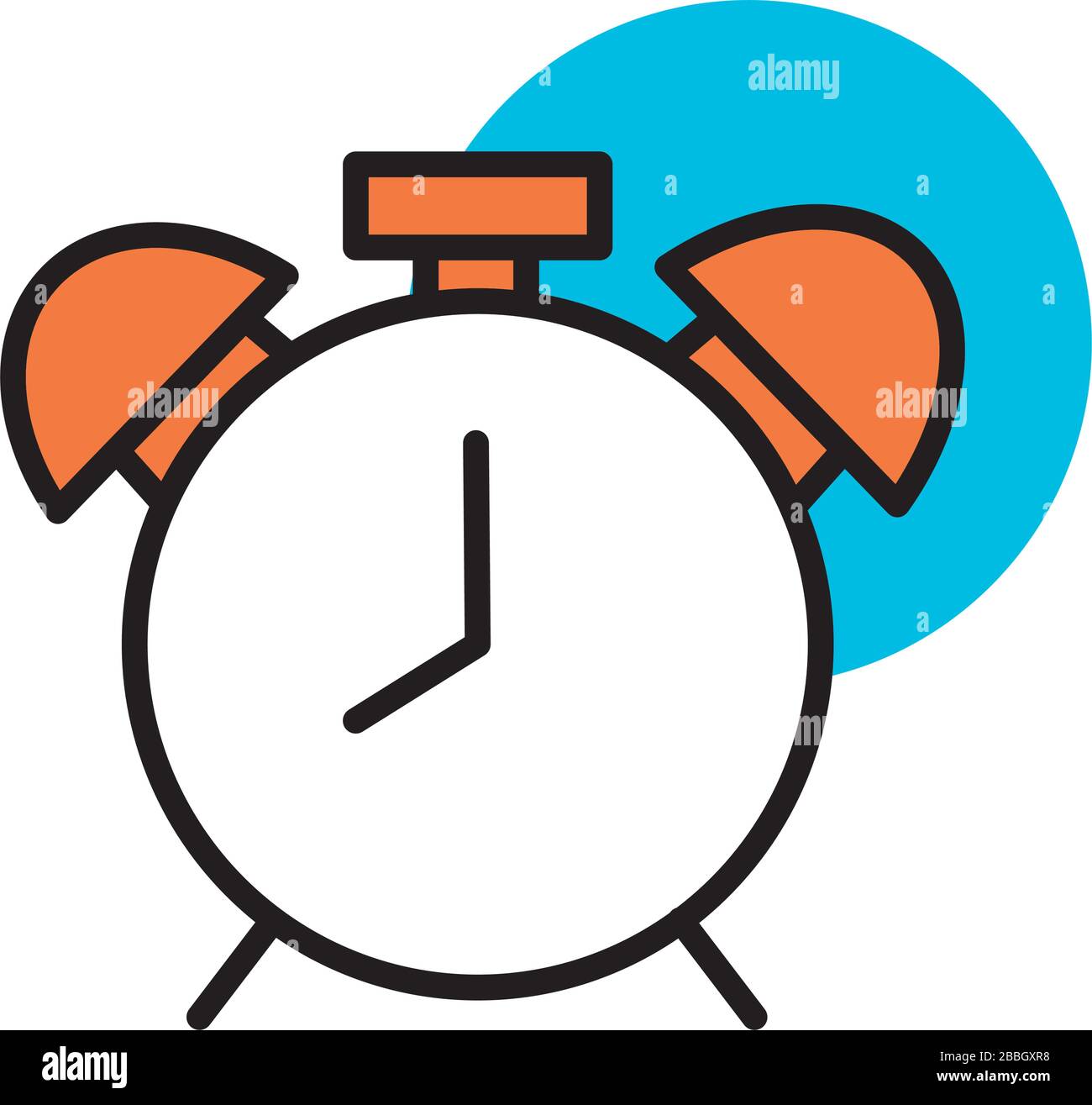 alarm clock line and fill style icon Stock Vector Image & Art - Alamy