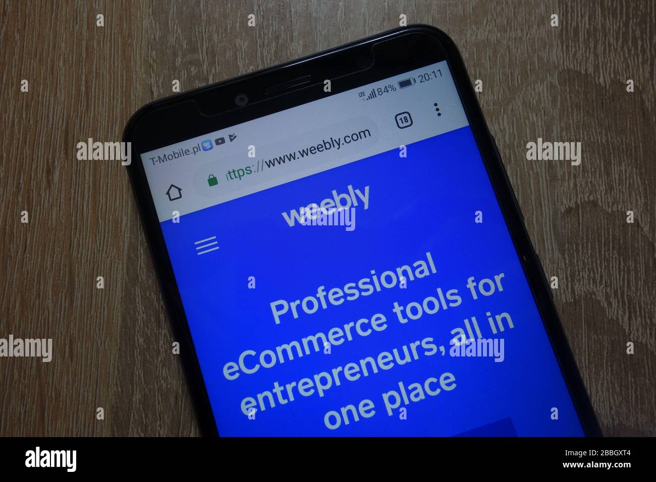 Weebly (weebly.com) website displayed on smartphone Stock Photo