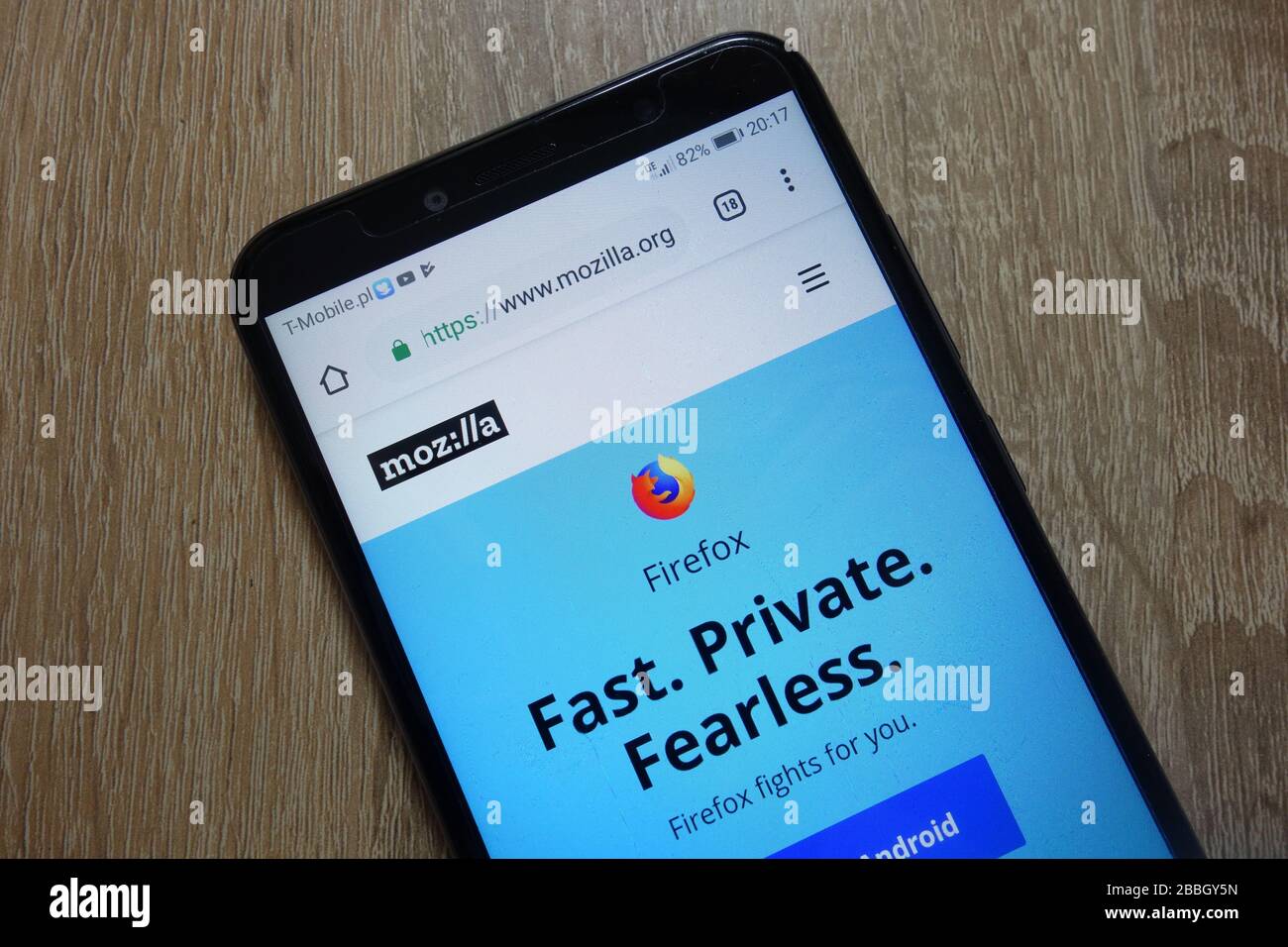 Mozilla website (mozilla.org) displayed on smartphone Stock Photo