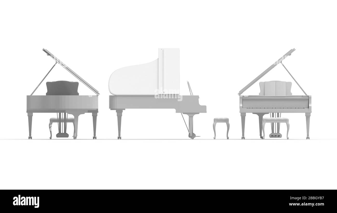 3D rendering of a piano music instrument musical play keys wooden Stock ...