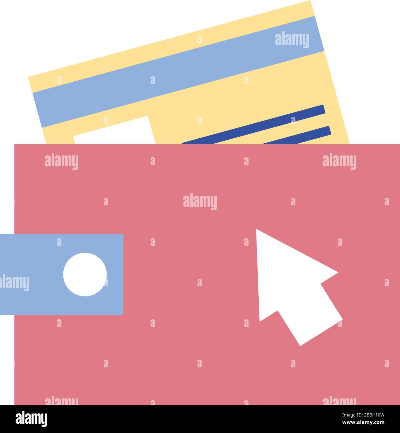 wallet with credit card icon over white background, flat style, vector ...