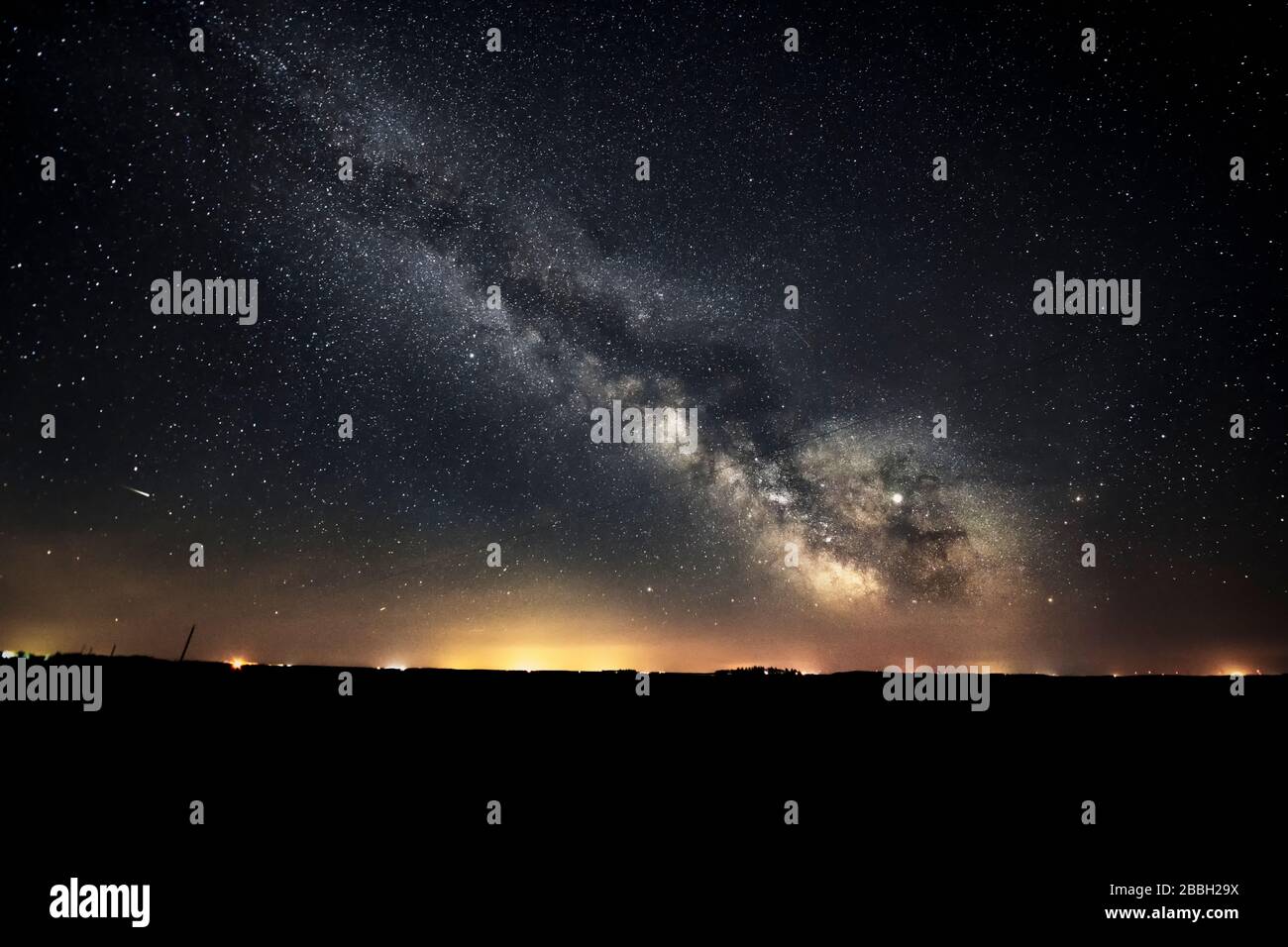 Milkyway galactic core in rural Manitoba, Canada Stock Photo