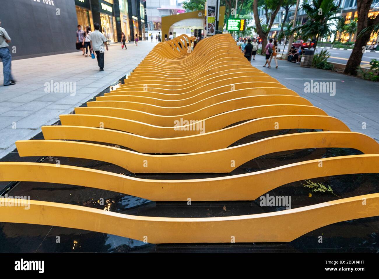 Orchard Road Art Sculpture with a pool, Singapore Stock Photo