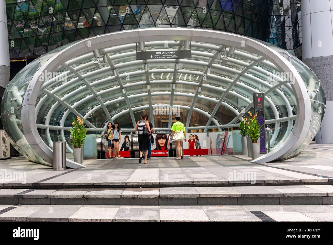 Ion orchard entrance to the mrt station hires stock photography and