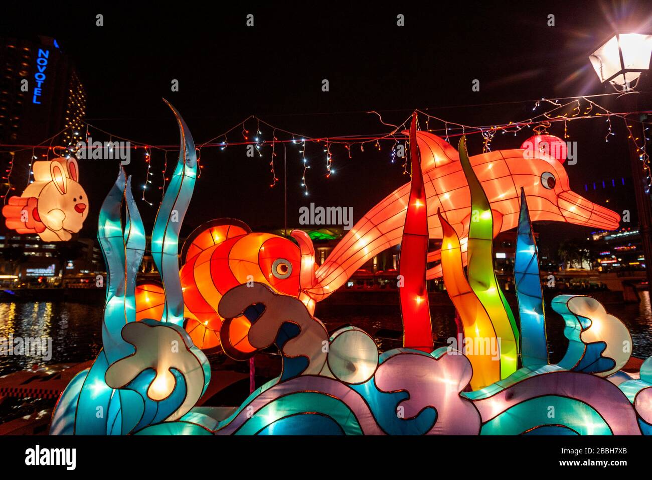 Chinese Lanterns In The Mid Autumn Festival Also Known As The Moon Festival Or Zhongqiu Festival In Clarke Quay Singapore Stock Photo Alamy