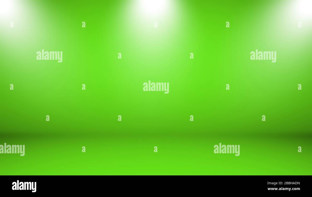 Empty Green Studio well use as background,backdrop, digital template. Stock Photo