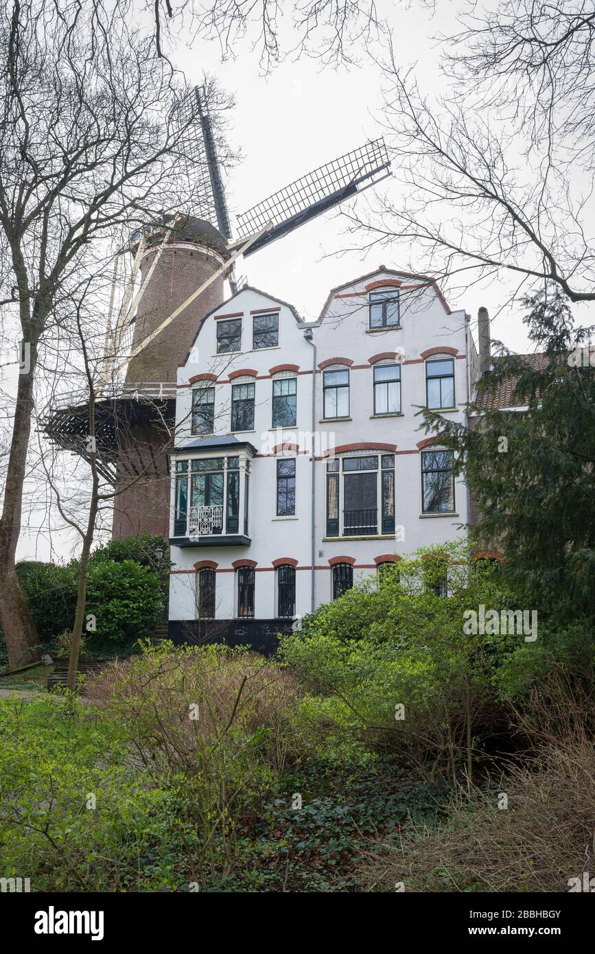 Netherlands windmill houses gouda hires stock photography and images