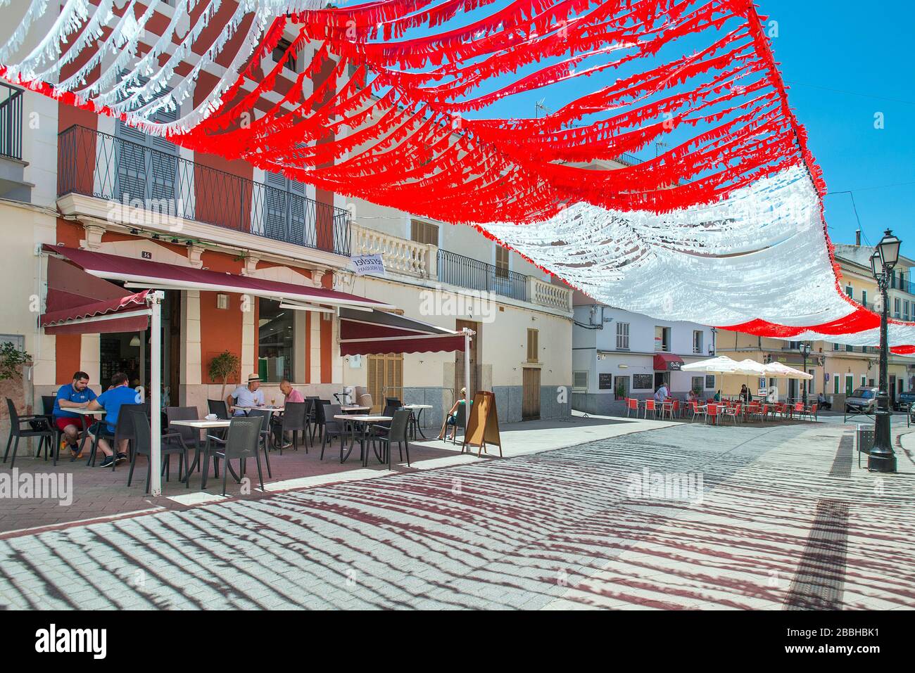 Buger cafe in main street, Majorca, Balearics, Spain Stock Photo