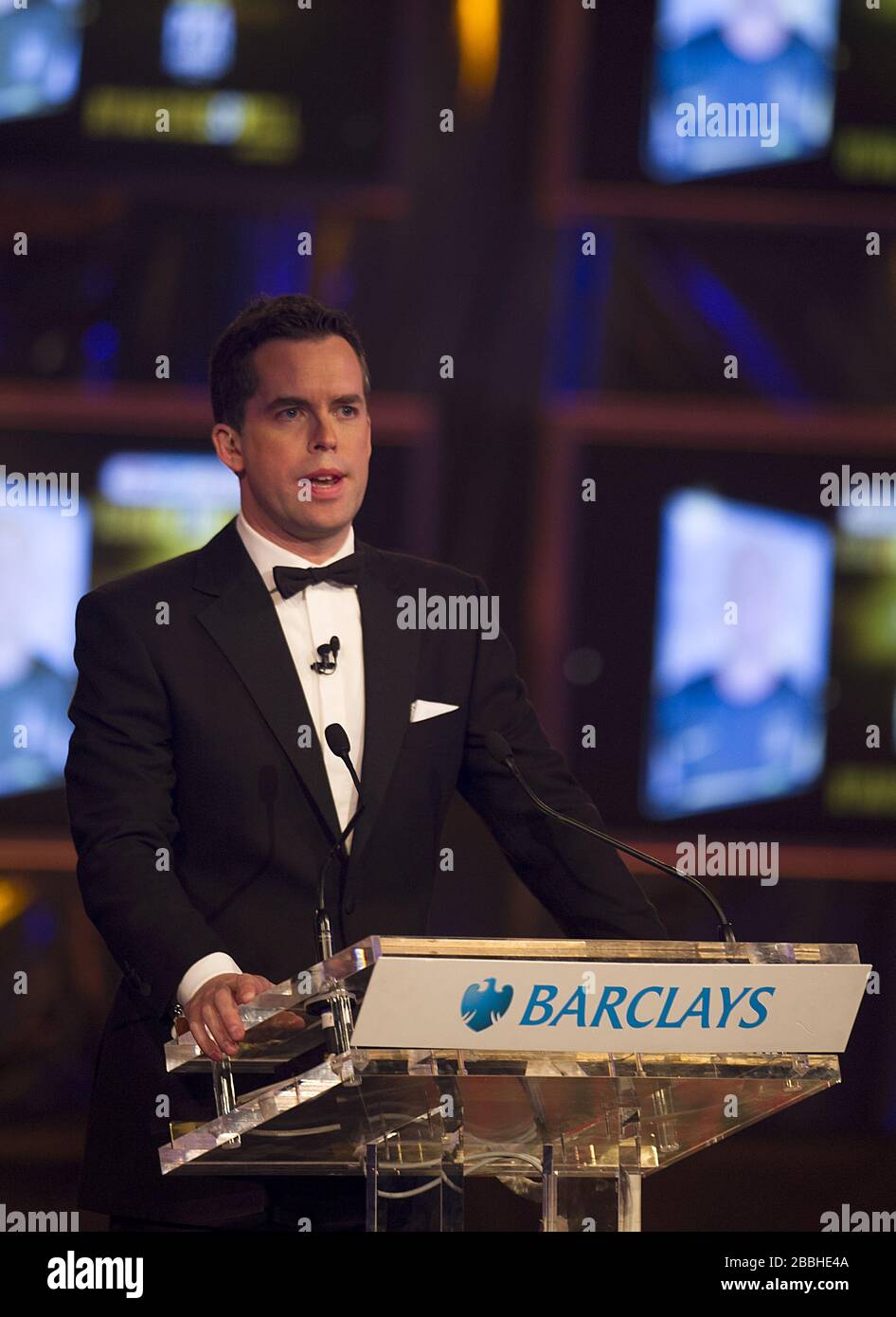 David Jones speaks at the PFA Player of the Year awards Stock Photo