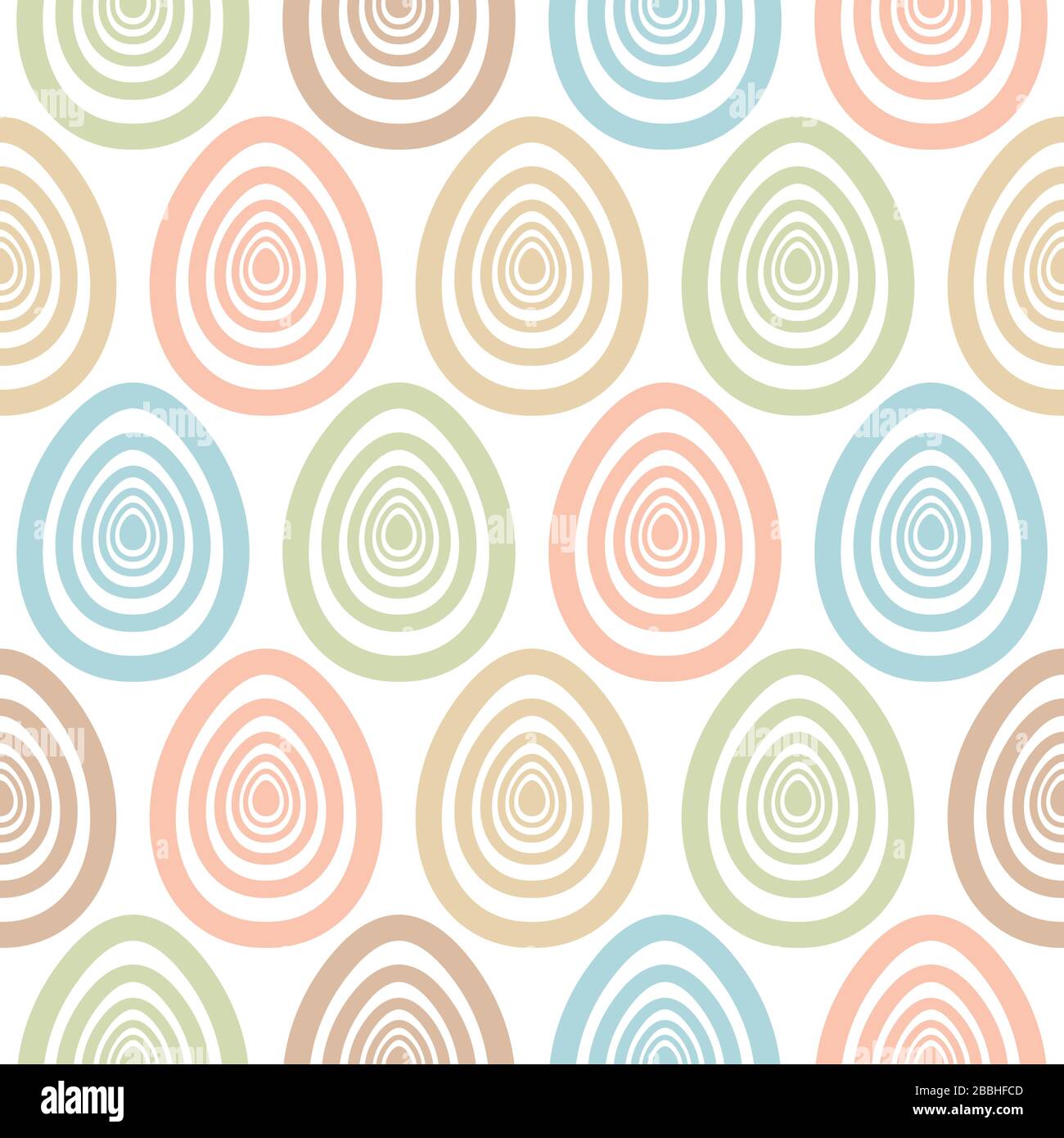 Easter colorful painted eggs seamless art pattern Stock Vector