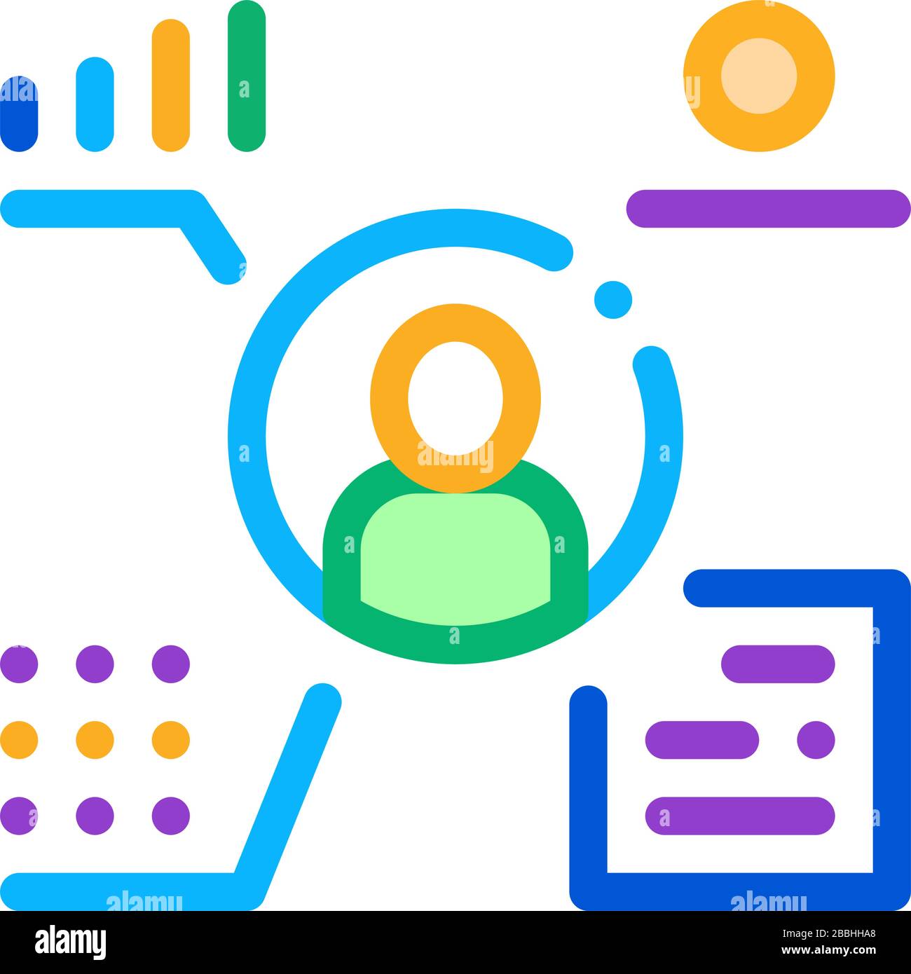 full electronic information about person icon vector outline ...