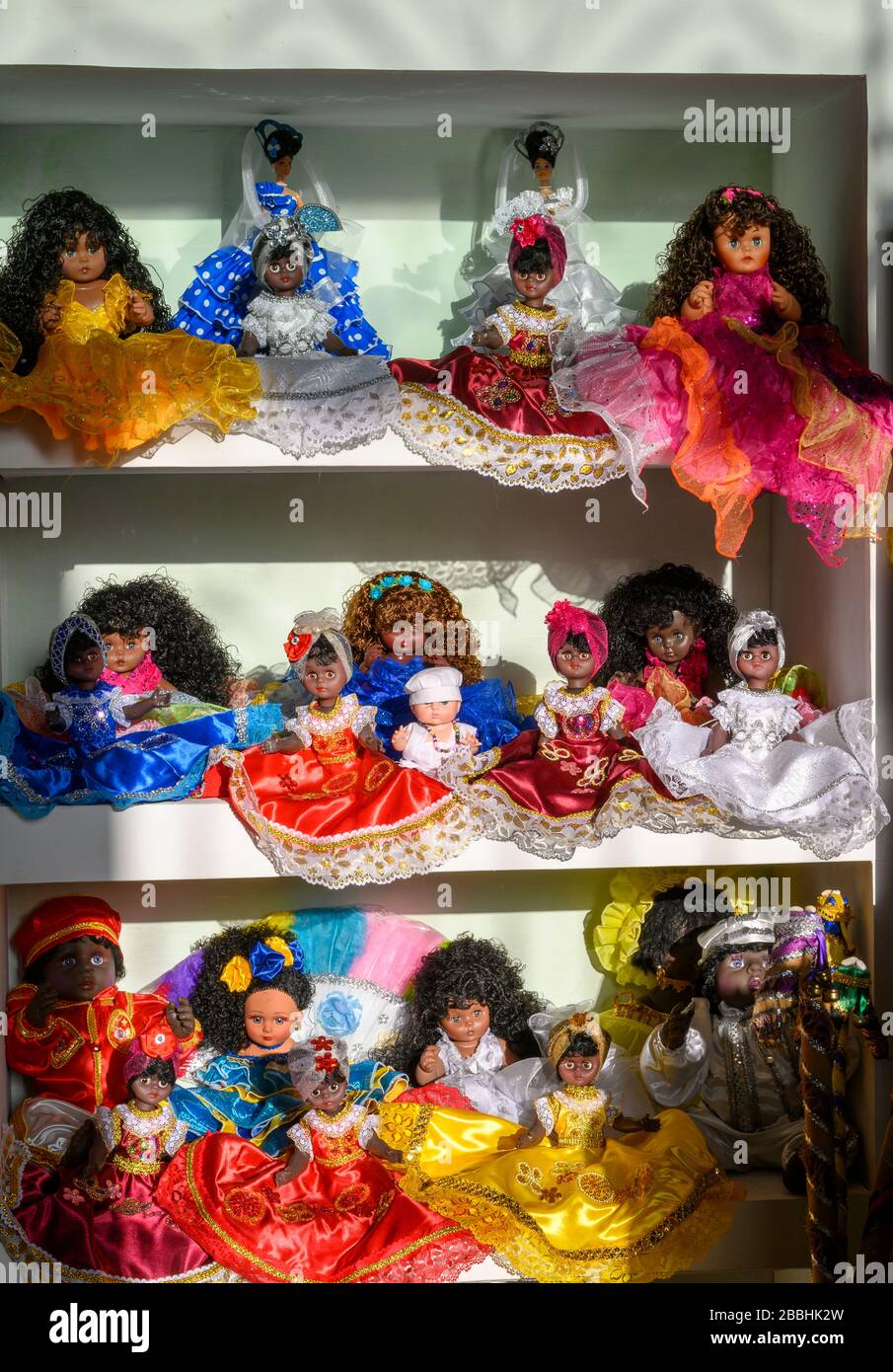 Dolls in shop, Havana Vieja, Cuba Stock Photo
