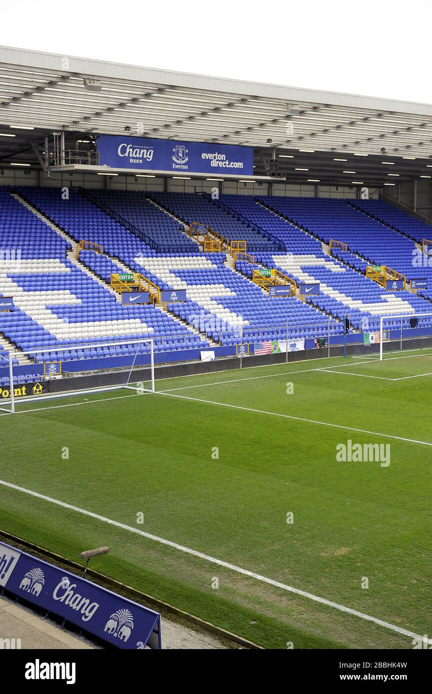 A general view of the pitch at goodison park hires stock photography