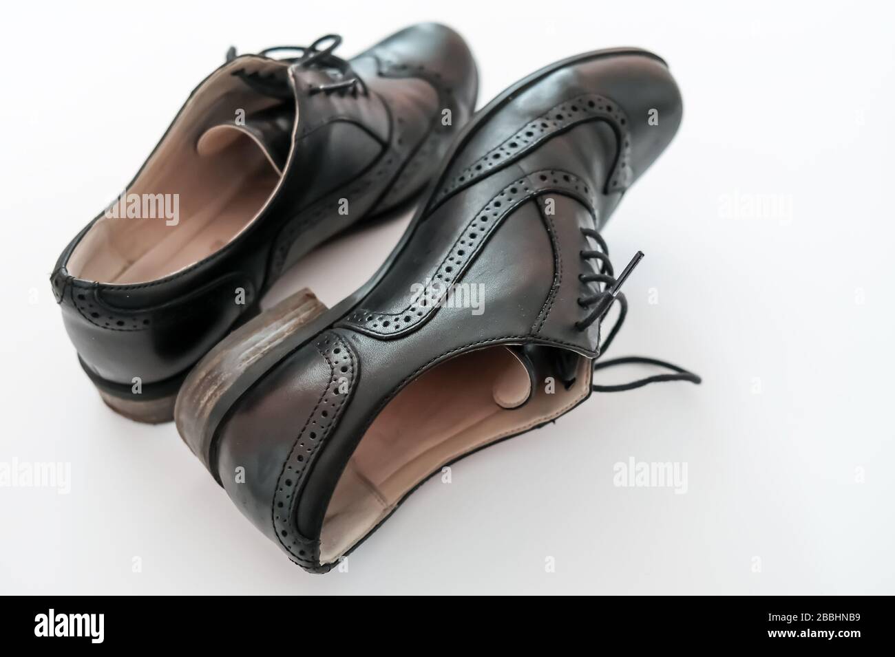 plain black brogues