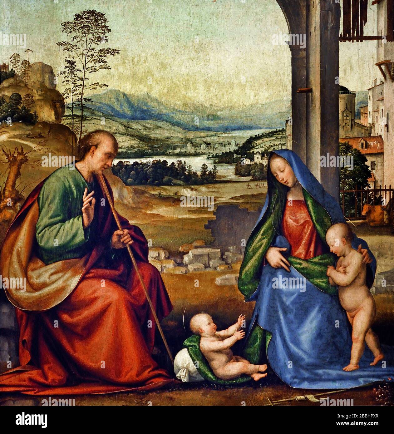 The Holy Family with the Infant Saint John the Baptist 1506-1507 by Fra  Bartolomeo or Bartolommeo 1472 –1517 ( Bartolommeo di Pagholo - Baccio  della Porta) Italian Renaissance painter of religious subjects.